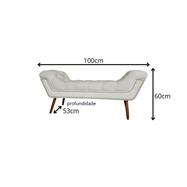 Imagem de Calçadeira Madrid 100 cm Suede Branco