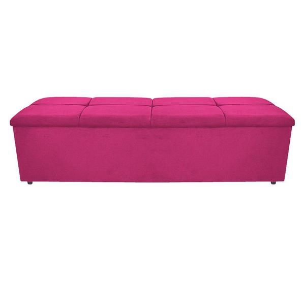 Imagem de Calçadeira Munique 140 cm Casal Suede Pink - Doce Sonho Móveis