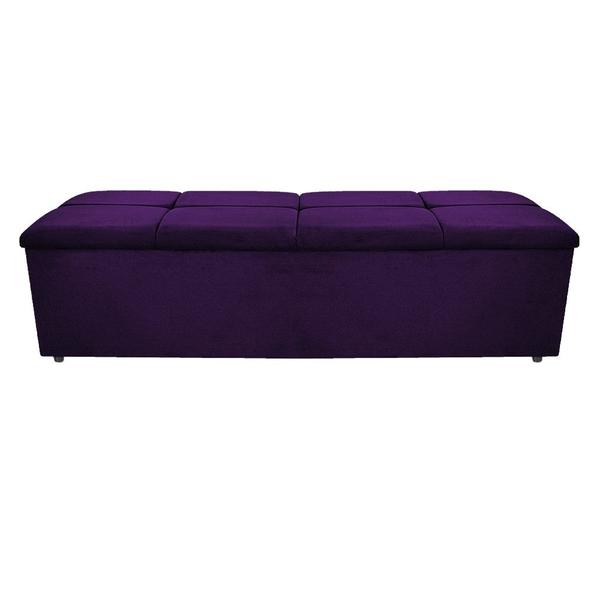 Imagem de Calçadeira Munique 140 cm Casal Suede Roxo AM Decor