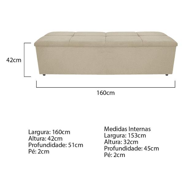 Imagem de Calçadeira Munique 160 cm Queen Size Suede Bege AM Decor