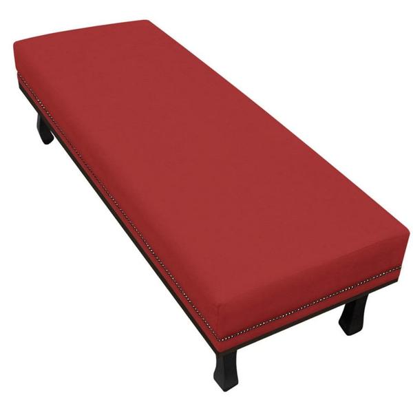 Imagem de Calçadeira Queen Orlando P02 160 cm para cama Box Sintético Vermelho - Amarena Móveis