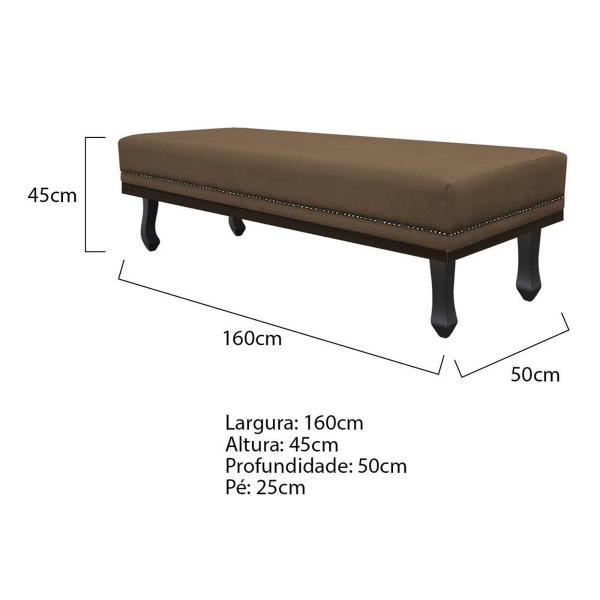 Imagem de Calçadeira Queen Orlando P02 160 cm para cama Box Suede - Amarena Móveis