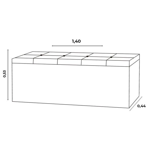 Imagem de Calçadeira Recamier Baú Casal 1,40m Berlim Suede - Pallazio