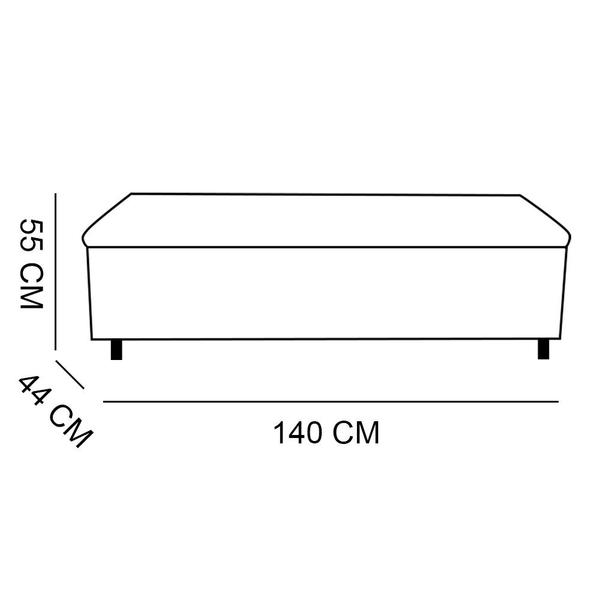 Imagem de Calçadeira Recamier Baú Casal 1,40m Madrid Suede - Pallazio