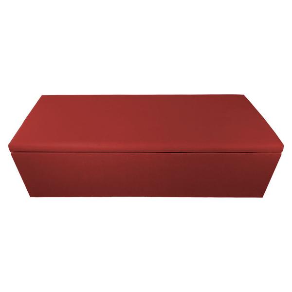 Imagem de Calçadeira Recamier Baú Casal King 195cm Eva Suede Vermelho - DS Estofados