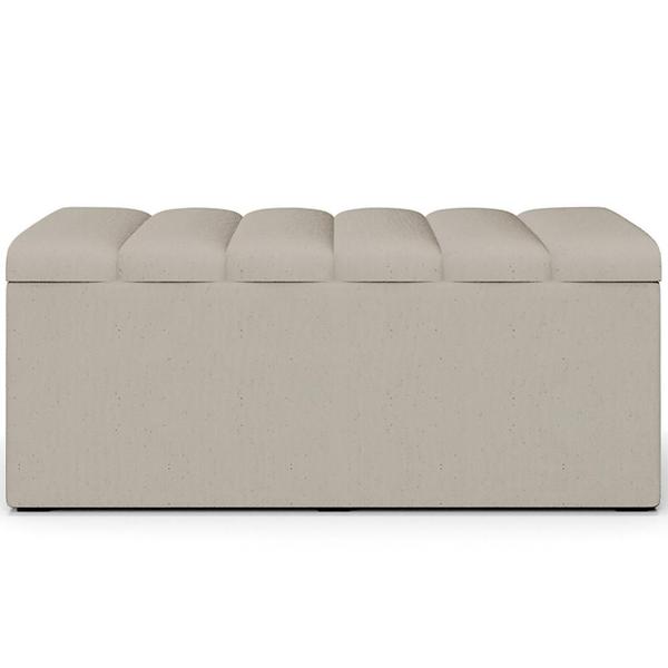 Imagem de Calçadeira Recamier Baú Para Cama Box Solteiro Dália 100x50 Cm W01 Linho Bege - Lyam Decor