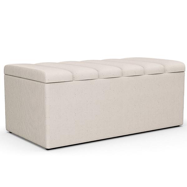 Imagem de Calçadeira Recamier Baú Para Cama Box Solteiro Dália 100x50 Cm W01 Linho Cru - Lyam Decor