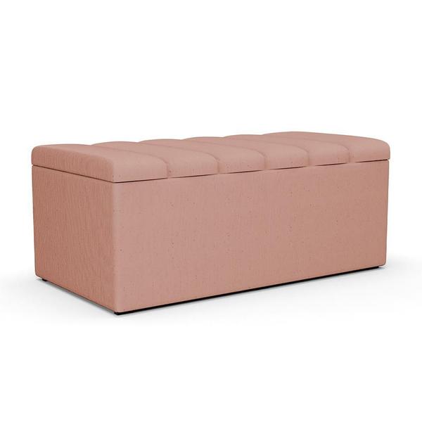 Imagem de Calçadeira Recamier Baú Para Cama Box Solteiro Dália 100x50 Cm W01 Linho Rosê - Lyam Decor