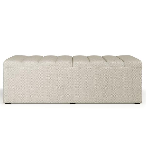 Imagem de Calçadeira Recamier Baú Para Cama De Casal Dália 140x50 Cm W01 Linho Champagne - Lyam Decor