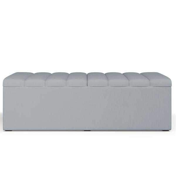 Imagem de Calçadeira Recamier Baú Para Cama De Casal King Dália 195x50 cm W01 Suede Cinza - Lyam