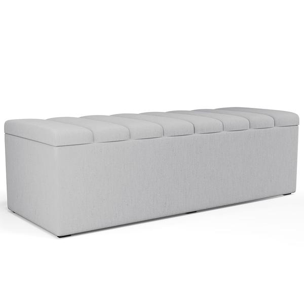 Imagem de Calçadeira Recamier Baú Para Cama De Casal Queen Dália 160x50 Cm W01 Linho Cinza - Lyam Decor