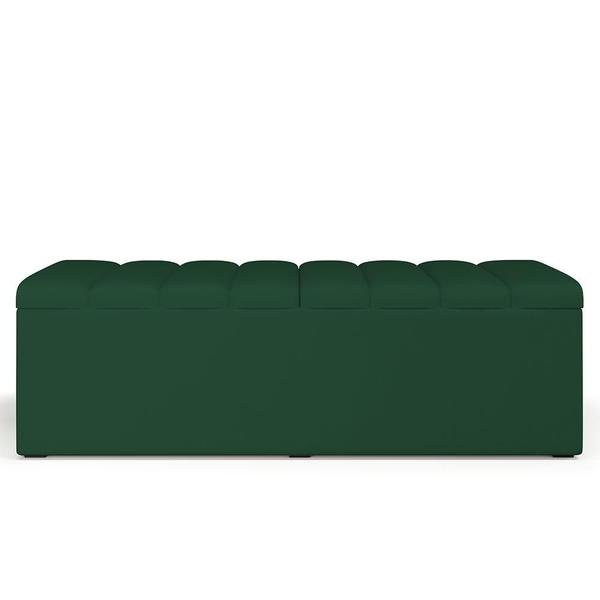 Imagem de Calçadeira Recamier Baú Para Cama De Casal Queen Dália 160x50 Cm W01 Suede Verde Musgo - Lyam Decor