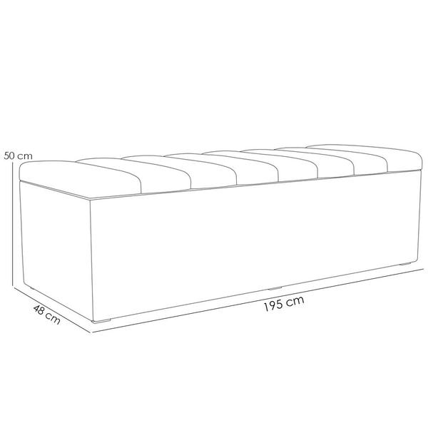 Imagem de Calçadeira Recamier Baú Para Cama De Casal Queen Dália 195x50 cm W01 Facto Cinza - Lyam