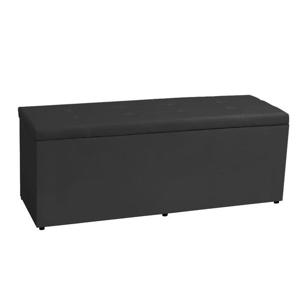 Imagem de Calçadeira Recamier Baú Queen 1,60m Berlim Suede Preto - Pallazio