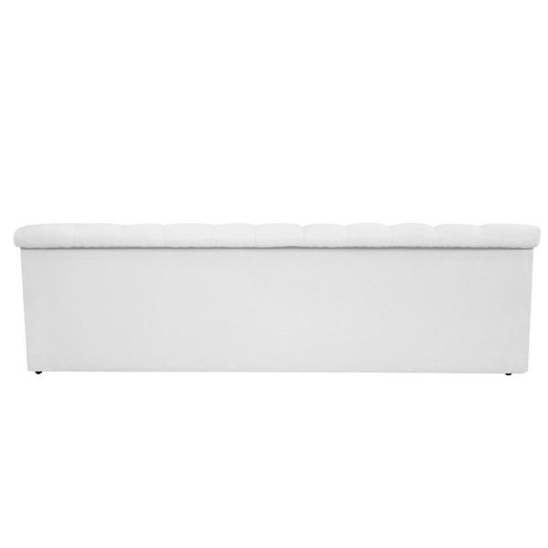 Imagem de Calçadeira Recamier Estofada Baú Mel Capitonê 195 cm Suede Branco Quarto - AM Decor