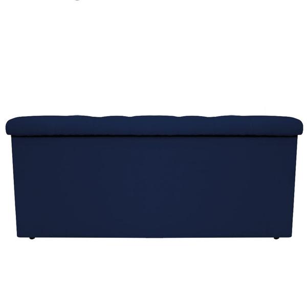 Imagem de Calçadeira Recamier Estofada Baú Mel Capitonê 90 cm Suede Azul Marinho Quarto - AM Decor