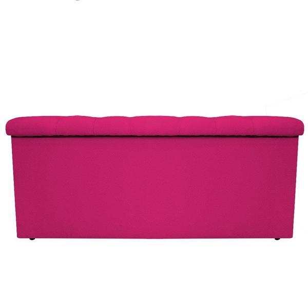 Imagem de Calçadeira Recamier Estofada Baú Mel Capitonê 90 cm Suede Pink Quarto - AM Decor