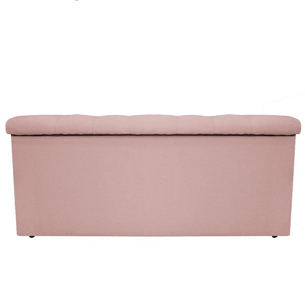 Imagem de Calçadeira Recamier Estofada Baú Mel Capitonê 90 cm Suede Rosê Quarto - AM Decor