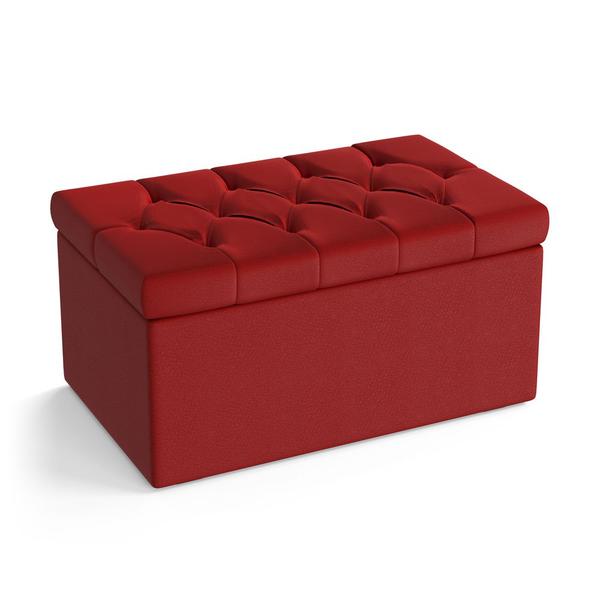 Imagem de Calçadeira Sagitarius 90 Solteiro Decorativa A-020 Couro Artificial Vermelho Aradecor