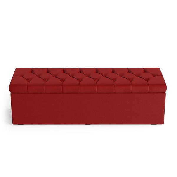 Imagem de Calçadeira Sagitarius Estofada 160 para Cama Box Queen A-020 Couro Artificial Vermelho Aradecor