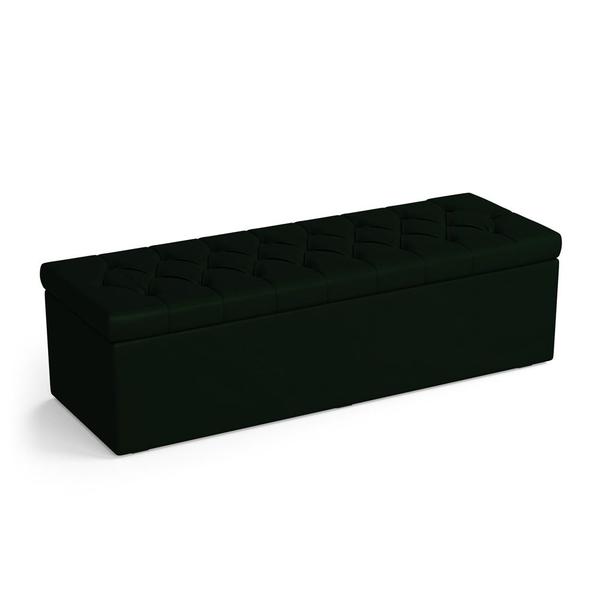 Imagem de Calçadeira Sagitarius Estofada 195 para Cama Box King N-026 Veludo Verde Aradecor