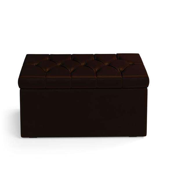 Imagem de Calçadeira Sagitarius Estofada 90 para Cama Box de Solteiro N-027 Veludo Marrom Chocolate Aradecor