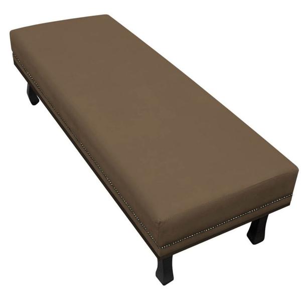 Imagem de Calçadeira Solteiro Orlando P02 90 cm para cama Box Suede Marrom - Amarena Móveis