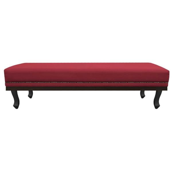 Imagem de Calçadeira Solteiro Orlando P02 90 cm para cama Box Suede Vermelho - Amarena Móveis