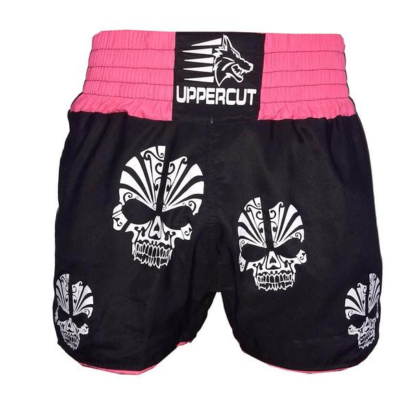 Imagem de Calção Short Muay Thai / Kickboxing  Multi Caveira - Preto/Rosa- Uppercut