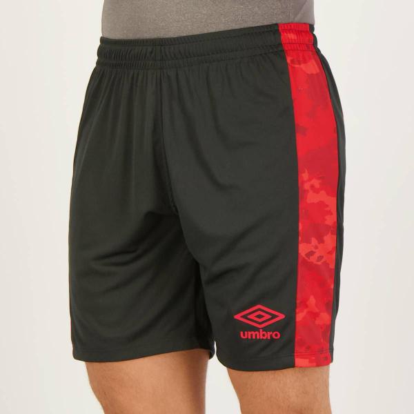 Imagem de Calção Umbro Camuflagem Preto e Vermelho