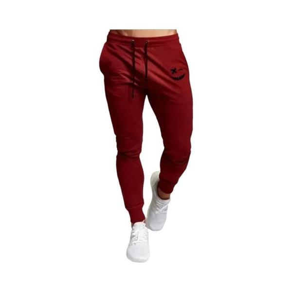 Imagem de Calças de Jogging Masculinas com Estampa Anime Smiley Face - Ideal para Fitness e Treino