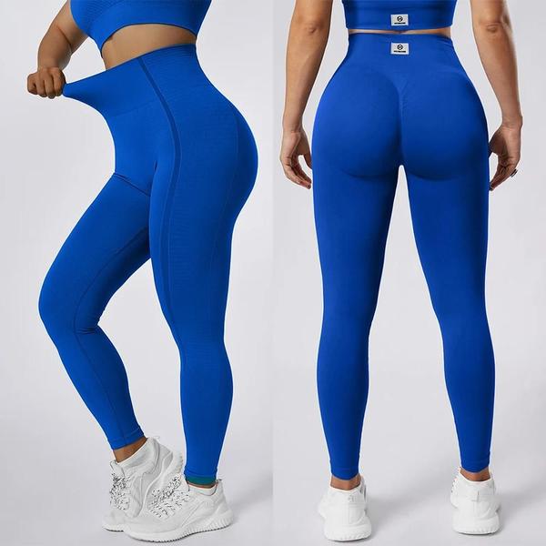 Imagem de Calças de Yoga Cintura Alta Sem Costura para Mulheres - Leggings para Academia com Controle de Barriga