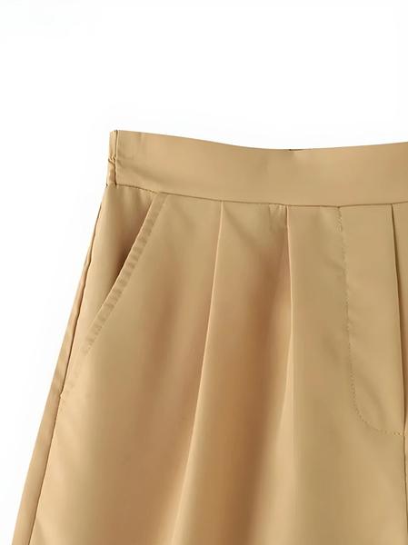 Imagem de Calças Pantalonas Plissadas Femininas - Cintura Elástica - Estilo Coreano