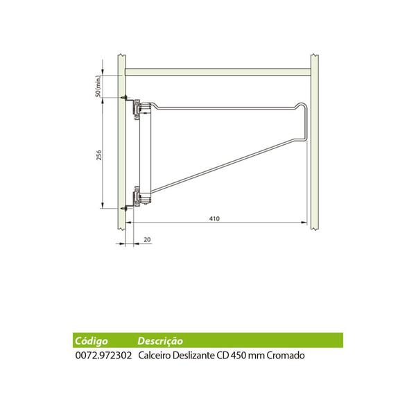 Imagem de Calceiro Deslizante CD 450 Tubular 12 Varetas FGVTN