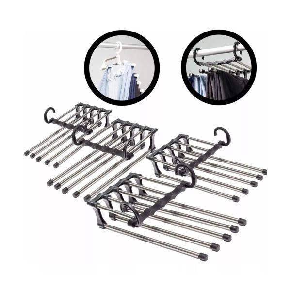 Calceiro Retrátil 5 Varetas Inox - Ideal para Calças e Saias - Monac Imagem de Calceiro Retrátil 5 Varetas Inox - Ideal para Calças e Saias