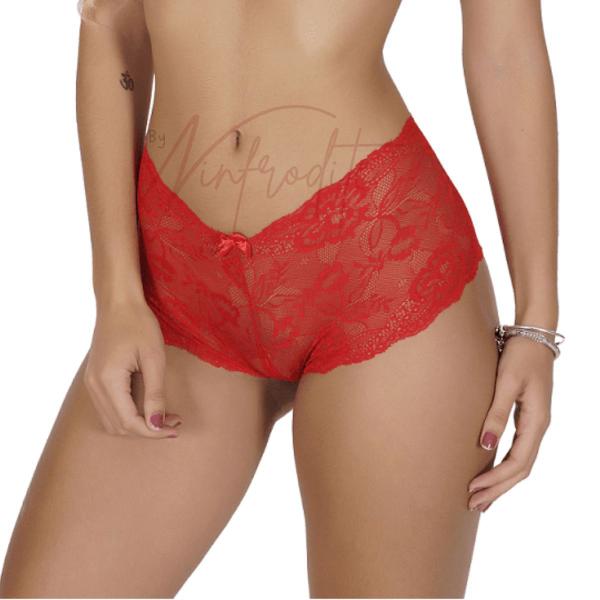 Imagem de Calcinha Caleçon Cueca Boxer Feminina Short, Renda Kit C/ 2