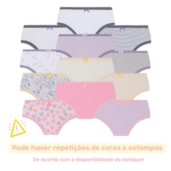 Calcinha Infantil Kit 12 Sortida Menina Juvenil Algodão Confortável Lobinha Lupo Imagem de Calcinha Infantil Kit 12 Sortida Menina Juvenil Algodão Confortável Lobinha Lupo
