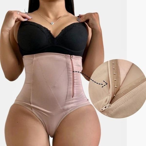 Imagem de Calcinha Modeladora Pós Cirurgica C/ Fechos Reforçados Ziper e Colchetes em Cetinete Curve Size