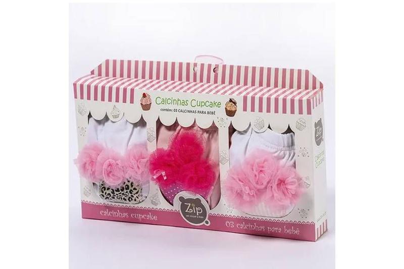 Imagem de Calcinha Para Bebê Cupcake Kit 3 Peças Sortidas Zip 47418