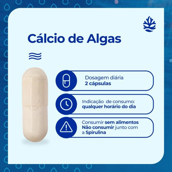 Imagem de Calcio de Alga Magnésio Vitaminas 700mg 120 Caps Ocean Drop