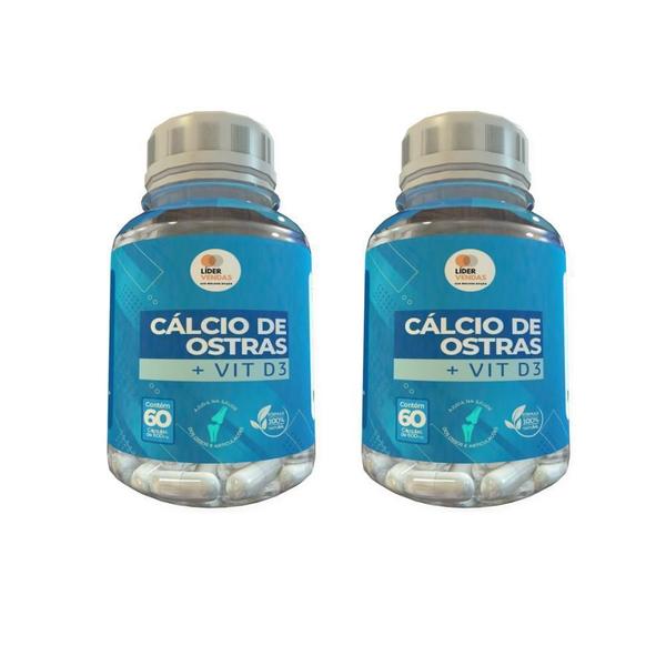 Cálcio De Ostra - 60 Caps 500Mg Kit Com - 2 Potes - Lider Vendas Imagem de Cálcio De Ostra - 60 Caps 500Mg Kit Com - 2 Potes