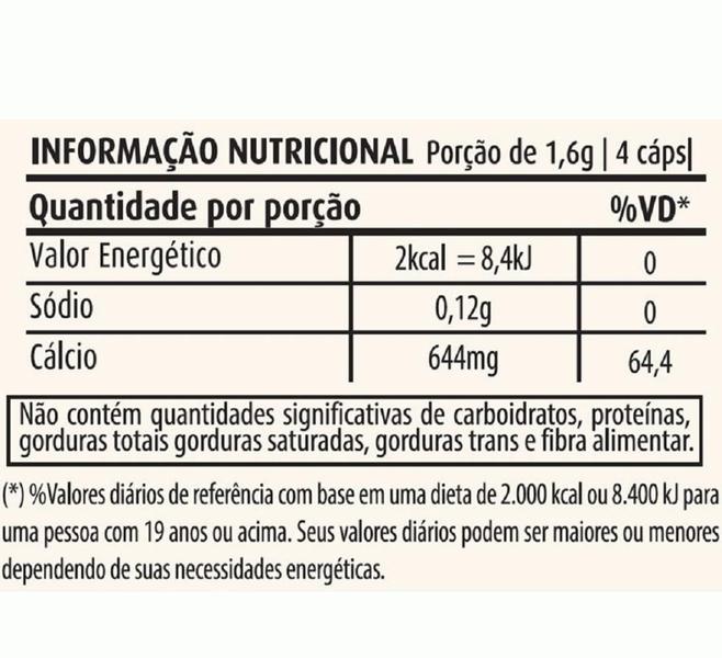 Imagem de Cálcio de Ostras 400mg (60 caps) - Padrão: Único