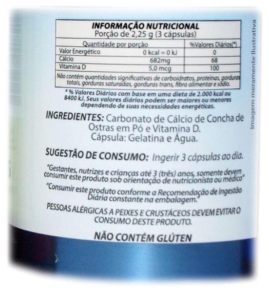 Imagem de Cálcio De Ostras Com Vit D 120Cps 750Mg Duom