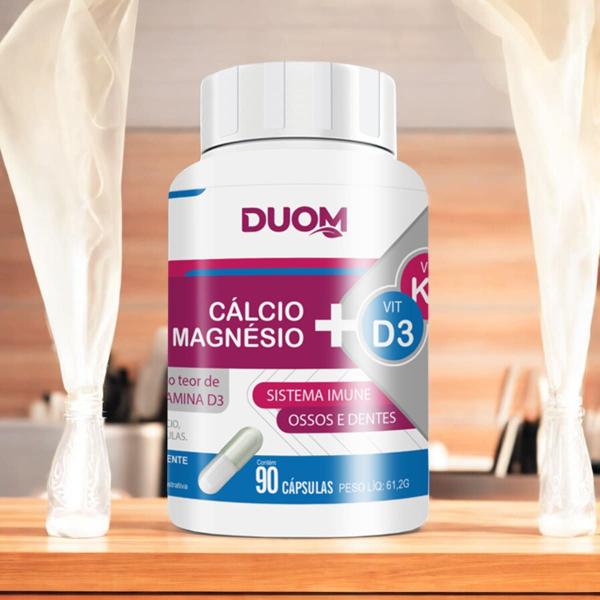 Imagem de Cálcio Magnésio e Vitamina D3 K2 2 X 90 Cápsulas Duom