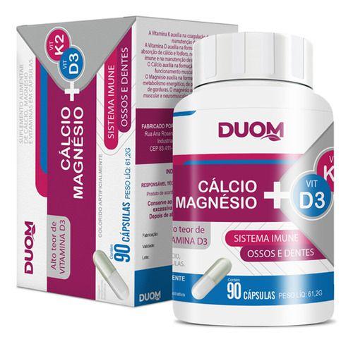 Imagem de Cálcio Magnésio e Vitamina D3 K2 6 X 90 Cápsulas Duom