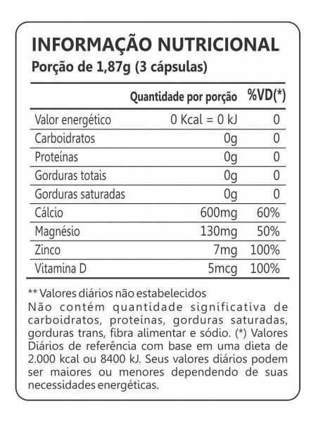 Imagem de Cálcio + Magnésio E Zinco 60 Cápsulas Com 600Mg - Maxinutri