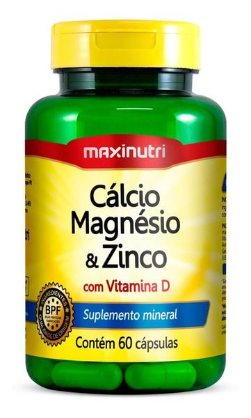 Imagem de Cálcio + Magnésio E Zinco 60 Cápsulas Com 600Mg - Maxinutri