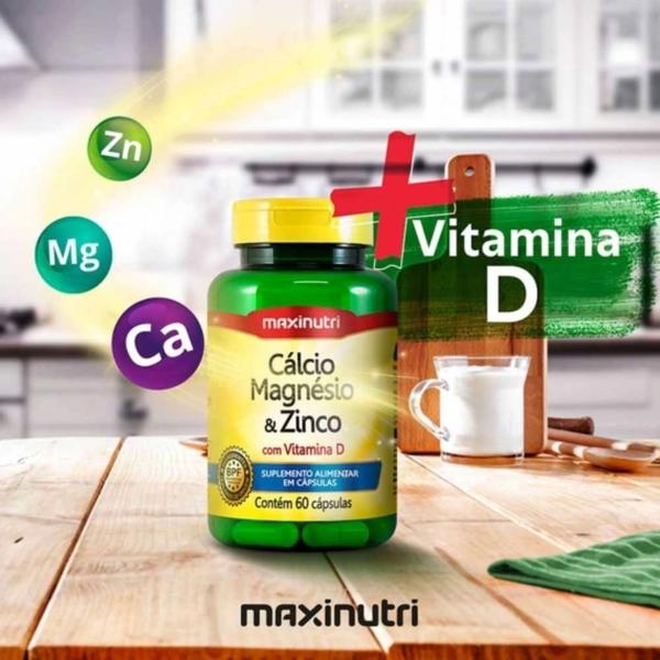 Imagem de Cálcio , Magnésio e Zinco c/ Vit. D 600mg - 60 Cáps.