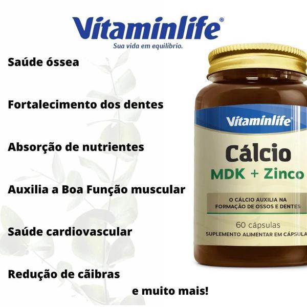 Imagem de Calcio Mdk + Zinco 60 Cápsulas Vitaminlife Sabor:Natural