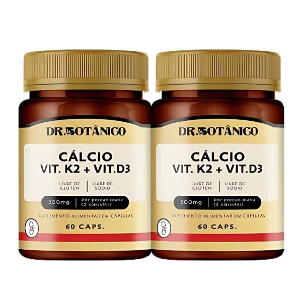 Imagem de Cálcio + vitamina k2 + vitamina d3 500mg 60 caps - dr. botânico